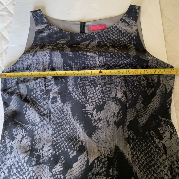 Richards 100% silk maxi party prom dress black & gray snake animal print US 12 - Picture 13 of 16